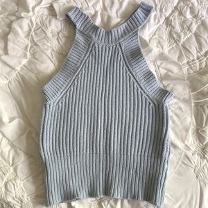 Brandy Melville Dressy Knit High Neck Crop Top